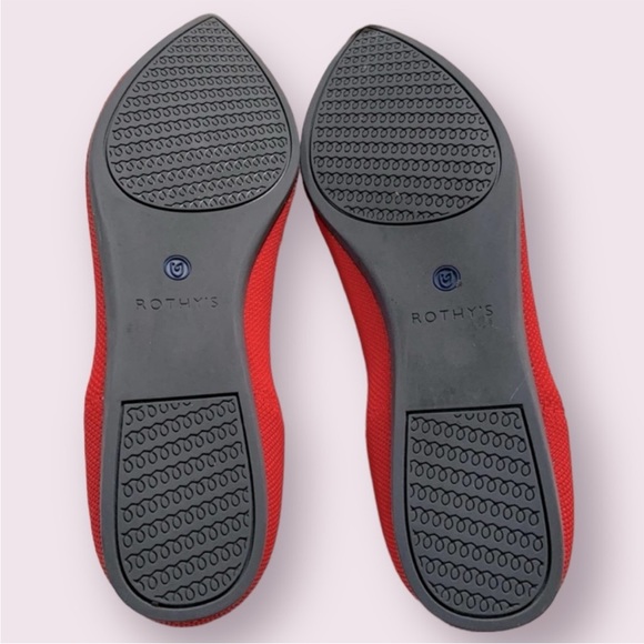 Rothy’s The Point Flame Red Flats Vibrant Bright Solid Flats Women’s Shoes 8 - Picture 4 of 4